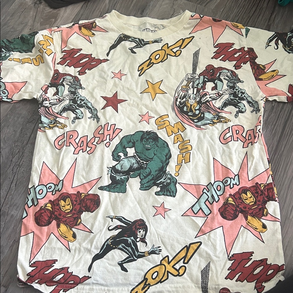 Marvel Comic Heroes Action T-Shirt - Red, Green, Yellow